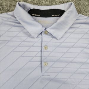 Nike Golf Shirt Mens XL Purple Geometric Polo Short Sleeve Tour Performance